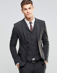 Темно-серый супероблегающий пиджак ASOS - Угольный