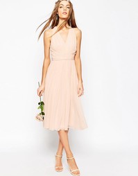 Платье миди ASOS WEDDING Hollywood - Blush