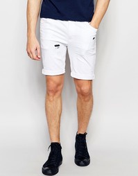 Рваные супероблегающие джинсовые шорты ASOS - Белый