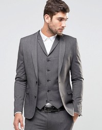Серый пиджак суперузкого кроя ASOS - Мульти