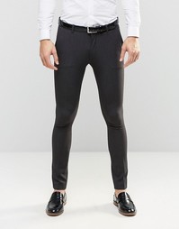 Темно-серые супероблегающие брюки ASOS - Угольный