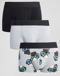 Комплект из 3 хипстеров с принтом ASOS СКИДКА 20% - Мульти