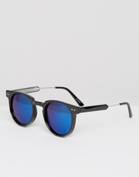 Круглые солнцезащитные очки с синими зеркальными стеклами Spitfire