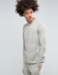 Джемпер в фактурную полоску с круглым вырезом ASOS - Серый