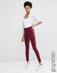 Стретчевые брюки скинни ASOS TALL - Burgundy