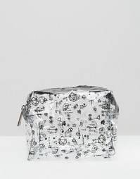 Прозрачная косметичка с принтом ASOS - Черный