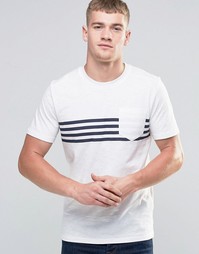 Футболка с полосками на груди и карманом Jack &amp; Jones - Белый