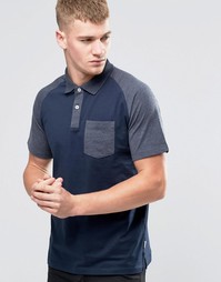 Поло с контрастными рукавами реглан Jack &amp; Jones - Темно-синий