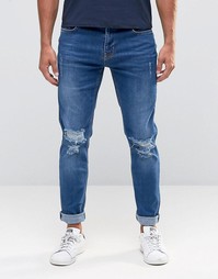 Рваные джинсы скинни Hoxton Denim - Синий