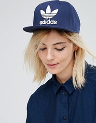 Бейсболка с логотипом-трилистником Adidas Originals - Collegiate navy