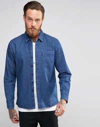 Синяя джинсовая рубашка с карманом Levis Line 8 - Blue flat finish