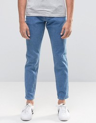 Синие выбеленные стретчевые джинсы слим ASOS - Умеренный синий