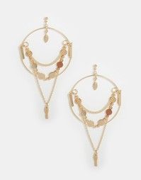 Фестивальные серьги с подвесками-дисками ASOS - Мульти