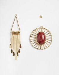 Серьги со сменной подвеской ловец снов ASOS Sun Worship - Золотой