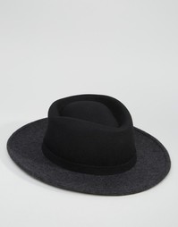 Шляпа с плоской круглой тульей и загнутыми кверху широкими полями ASOS