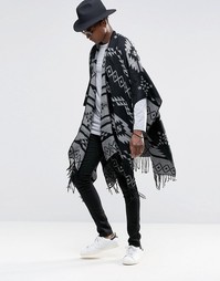 Черно-белая накидка с ацтекским узором ASOS - Черный