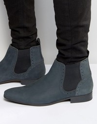 Ботинки челси из нубуковой кожи ASOS - Темно-синий