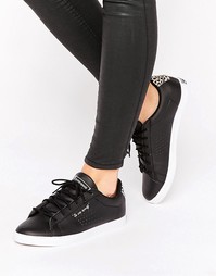Черные кроссовки с леопардовой отделкой Le Coq Sportif Arthur Ashe