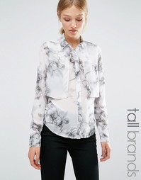 Vero Moda Tall Marble Layered Shirt - Мраморный принт