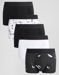 ASOS Hipsters With Splatter Print 5 Pack SAVE 28% - Мульти
