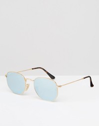 Солнцезащитные очки с серебристыми блестящими стеклами Ray-Ban