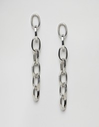 Серьги с подвесками‑цепочками ASOS - Родий