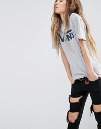 Серая oversize‑футболка с логотипом Vans - Мульти