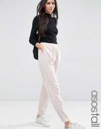 Атласные гаремные брюки с заниженным шаговым швом ASOS TALL - Телесный