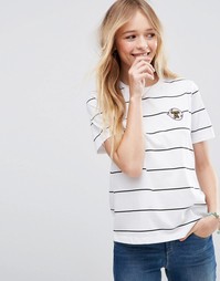 Футболка в полоску с принтом пузыря из жвачки ASOS - Мульти