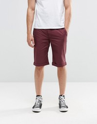 Бордовые зауженные шорты чиносы Brooklyn Supply Co - Burgundy