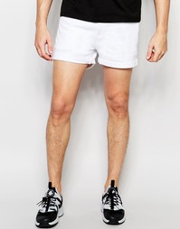 Белые джинсовые шорты слим ASOS - Белый