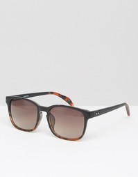 ASOS Square Sunglasses In Black And Tort - Коричневый