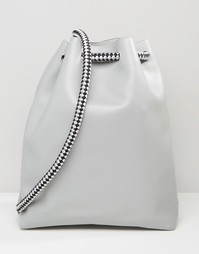 Рюкзак с затягивающимся шнурком ASOS - Серый