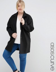 Пальто-кокон ASOS CURVE - Черный