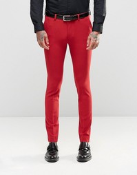 Красные супероблегающие брюки ASOS - Красный