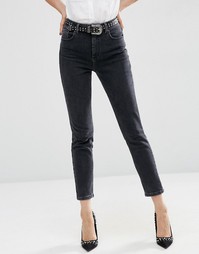 Черные выбеленные джинсы слим в винтажном стиле ASOS Farleigh