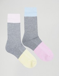 2 пары спортивных носков со вставками из крученой пряжи ASOS - Мульти