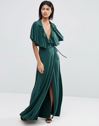 Платье макси с открытой спинкой и глубоким вырезом ASOS