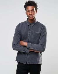 Серая джинсовая рубашка с карманом Levis Line 8 - Grey worn in
