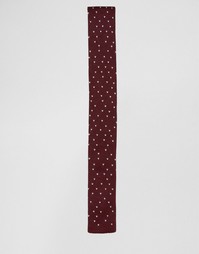 Бордовый трикотажный галстук в крапинку ASOS - Burgundy