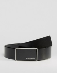 Регулируемый кожаный ремень с пряжкой Calvin Klein CK Jordan - Черный
