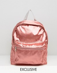 Атласный розовый рюкзак Reclaimed Vintage - Розовый