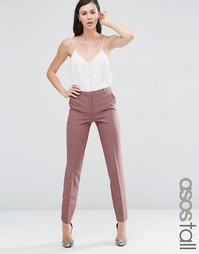 Строгие брюки-сигареты узкого кроя ASOS TALL - Темно-ягодный