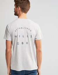 Серая футболка с принтом на спинке Jack Wills - Lt ash mrl