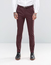 Бордовые зауженные брюки ASOS - Burgundy