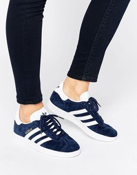 Темно-синие замшевые кроссовки adidas Originals Gazelle - Темно-синий