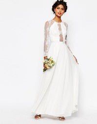 Платье макси с кружевными вставками ASOS BRIDAL - Белый