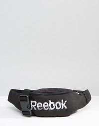Черно-белая сумка‑кошелек на пояс с логотипом Reebok - Черный