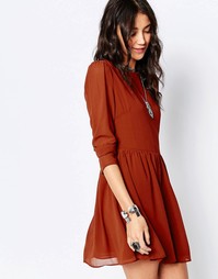 Короткое приталенное платье Glamorous - Красно-бурый