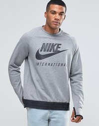 Серый свитшот с круглым вырезом Nike International 802373-091 - Серый
